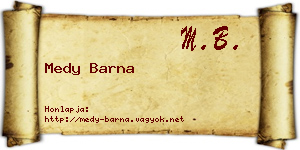 Medy Barna névjegykártya